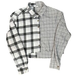 Aeropostale Y2K Grunge Flannel Shirt Women's Small Plaid Boho Cottage Crop Top